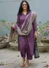 Purple Colour Rayon Printed Kurti With Pant Dupatta Aaradhna 2067